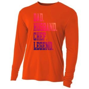 Funny Dad Husband Chef Legend Gift Cooling Performance Long Sleeve Crew