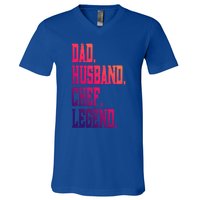 Funny Dad Husband Chef Legend Gift V-Neck T-Shirt