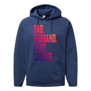 Funny Dad Husband Chef Legend Gift Performance Fleece Hoodie