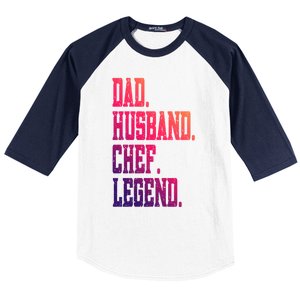 Funny Dad Husband Chef Legend Gift Baseball Sleeve Shirt