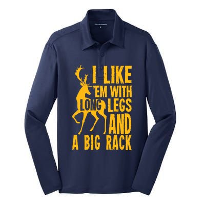 Funny Deer Hunting Quote Gift For Hunters Silk Touch Performance Long Sleeve Polo