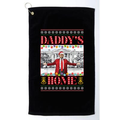 Funny DaddyS Home Trump Ugly Christmas Xmas Pajamas Gift Platinum Collection Golf Towel