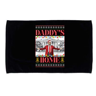 Funny DaddyS Home Trump Ugly Christmas Xmas Pajamas Gift Microfiber Hand Towel