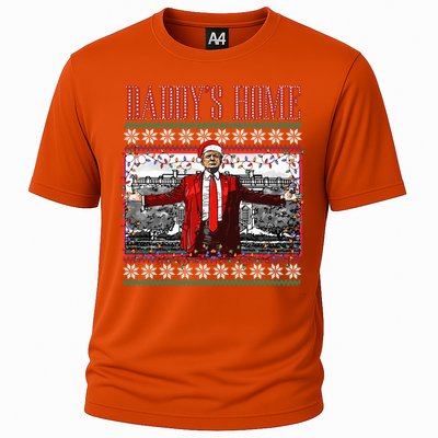 Funny DaddyS Home Trump Ugly Christmas Xmas Pajamas Gift Cooling Performance Crew T-Shirt