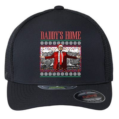 Funny DaddyS Home Trump Ugly Christmas Xmas Pajamas Gift Flexfit Unipanel Trucker Cap