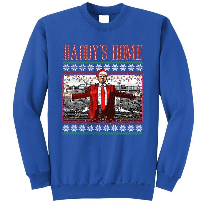 Funny DaddyS Home Trump Ugly Christmas Xmas Pajamas Gift Sweatshirt