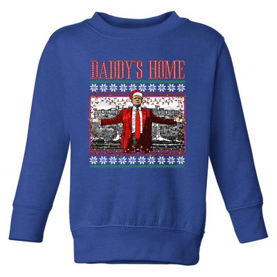 Funny DaddyS Home Trump Ugly Christmas Xmas Pajamas Gift Toddler Sweatshirt