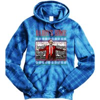 Funny DaddyS Home Trump Ugly Christmas Xmas Pajamas Gift Tie Dye Hoodie