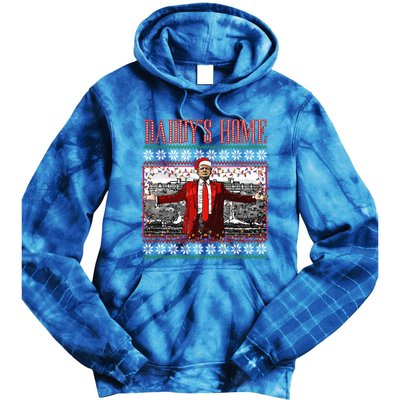 Funny DaddyS Home Trump Ugly Christmas Xmas Pajamas Gift Tie Dye Hoodie