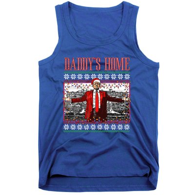 Funny DaddyS Home Trump Ugly Christmas Xmas Pajamas Gift Tank Top