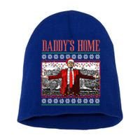 Funny DaddyS Home Trump Ugly Christmas Xmas Pajamas Gift Short Acrylic Beanie