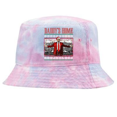 Funny DaddyS Home Trump Ugly Christmas Xmas Pajamas Gift Tie-Dyed Bucket Hat