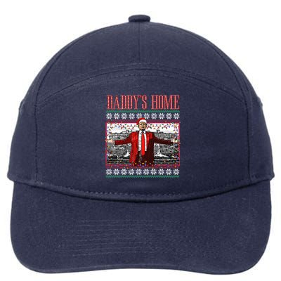 Funny DaddyS Home Trump Ugly Christmas Xmas Pajamas Gift 7-Panel Snapback Hat