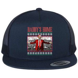 Funny DaddyS Home Trump Ugly Christmas Xmas Pajamas Gift Flat Bill Trucker Hat