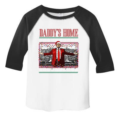 Funny DaddyS Home Trump Ugly Christmas Xmas Pajamas Gift Toddler Fine Jersey T-Shirt