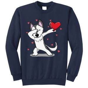 Funny Dabbing Husky Heart Valentine's Day Gifts Sweatshirt