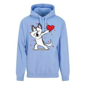 Funny Dabbing Husky Heart Valentine's Day Gifts Unisex Surf Hoodie