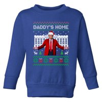 Funny DaddyS Home Trump Ugly Christmas Xmas Pajamas Cool Gift Toddler Sweatshirt