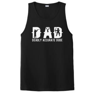 Funny Deer Hunting Dad Deadly Accurate Dude Cool Fathers Day PosiCharge Competitor Tank