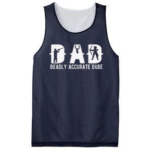 Funny Deer Hunting Dad Deadly Accurate Dude Cool Fathers Day Mesh Reversible Basketball Jersey Tank