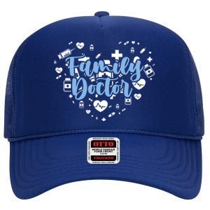 Family Doctor Heart Medicine Therapist Physician Hospital Gift High Crown Mesh Back Trucker Hat