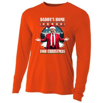 Funny DaddyS Home Trump Ugly Christmas Xmas Pajamas Cool Gift Cooling Performance Long Sleeve Crew