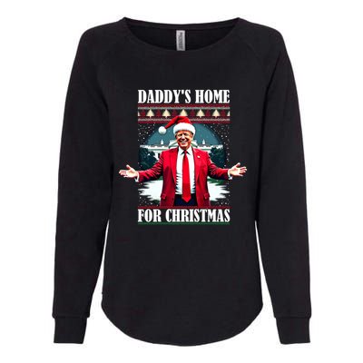 Funny DaddyS Home Trump Ugly Christmas Xmas Pajamas Cool Gift Womens California Wash Sweatshirt