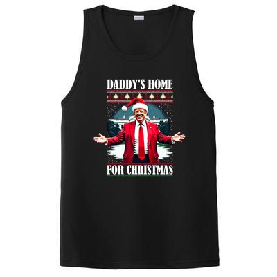 Funny DaddyS Home Trump Ugly Christmas Xmas Pajamas Cool Gift PosiCharge Competitor Tank