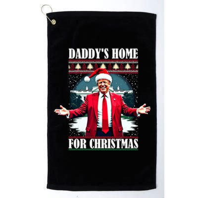 Funny DaddyS Home Trump Ugly Christmas Xmas Pajamas Cool Gift Platinum Collection Golf Towel