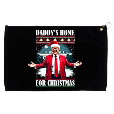 Funny DaddyS Home Trump Ugly Christmas Xmas Pajamas Cool Gift Grommeted Golf Towel