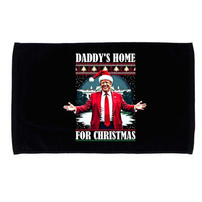 Funny DaddyS Home Trump Ugly Christmas Xmas Pajamas Cool Gift Microfiber Hand Towel