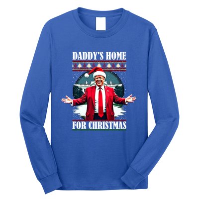 Funny DaddyS Home Trump Ugly Christmas Xmas Pajamas Cool Gift Long Sleeve Shirt