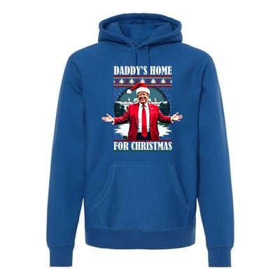 Funny DaddyS Home Trump Ugly Christmas Xmas Pajamas Cool Gift Premium Hoodie