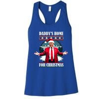 Funny DaddyS Home Trump Ugly Christmas Xmas Pajamas Cool Gift Women's Racerback Tank