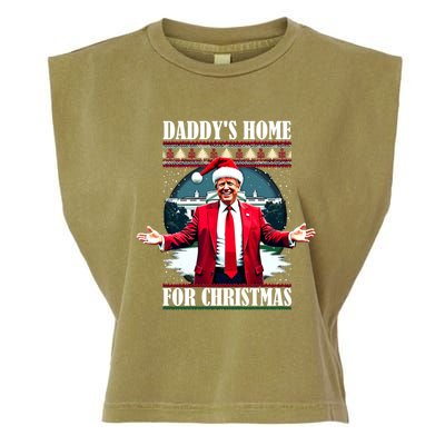 Funny DaddyS Home Trump Ugly Christmas Xmas Pajamas Cool Gift Garment-Dyed Women's Muscle Tee