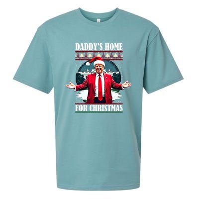 Funny DaddyS Home Trump Ugly Christmas Xmas Pajamas Cool Gift Sueded Cloud Jersey T-Shirt