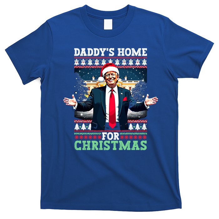 Funny DaddyS Home Trump Ugly Christmas Xmas Pajamas Gift T-Shirt