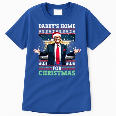 Funny DaddyS Home Trump Ugly Christmas Xmas Pajamas Gift Tall T-Shirt