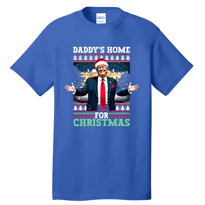 Funny DaddyS Home Trump Ugly Christmas Xmas Pajamas Gift Tall T-Shirt