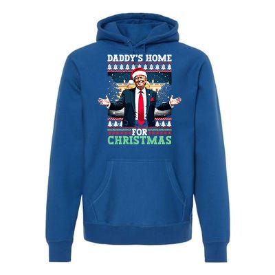 Funny DaddyS Home Trump Ugly Christmas Xmas Pajamas Gift Premium Hoodie