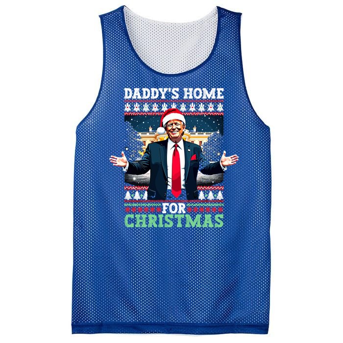 Funny DaddyS Home Trump Ugly Christmas Xmas Pajamas Gift Mesh Reversible Basketball Jersey Tank