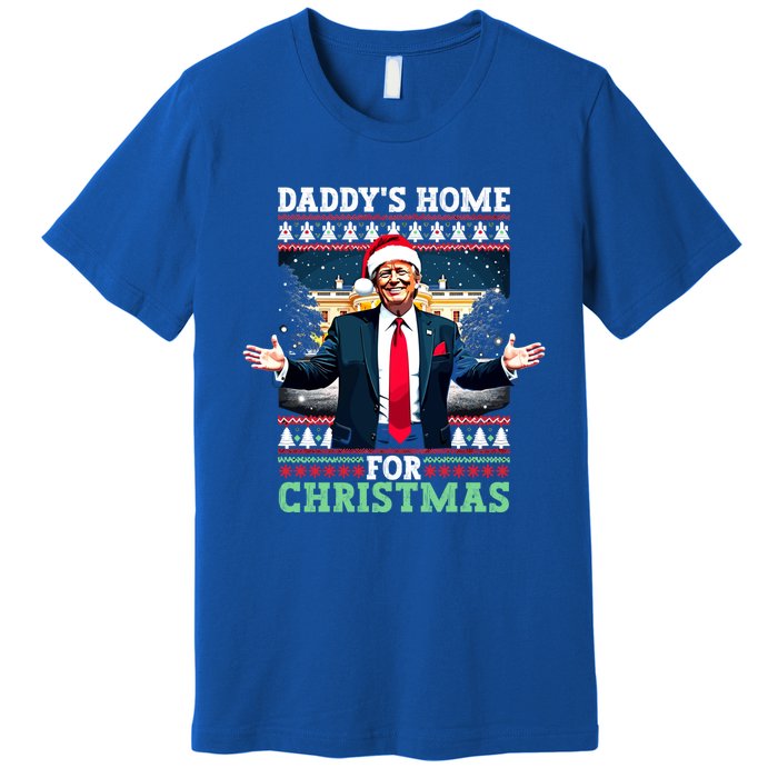 Funny DaddyS Home Trump Ugly Christmas Xmas Pajamas Gift Premium T-Shirt