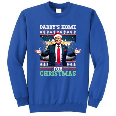 Funny DaddyS Home Trump Ugly Christmas Xmas Pajamas Gift Tall Sweatshirt