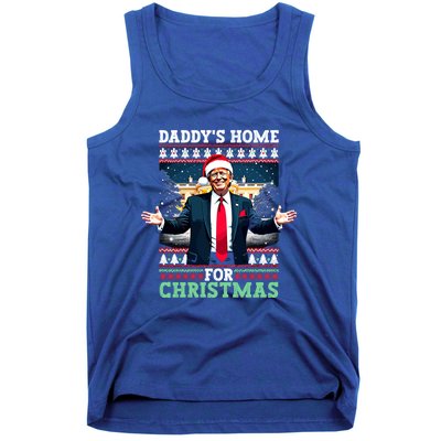 Funny DaddyS Home Trump Ugly Christmas Xmas Pajamas Gift Tank Top