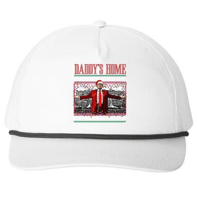 Funny DaddyS Home Trump Ugly Christmas Xmas Pajamas Cool Gift Snapback Five-Panel Rope Hat