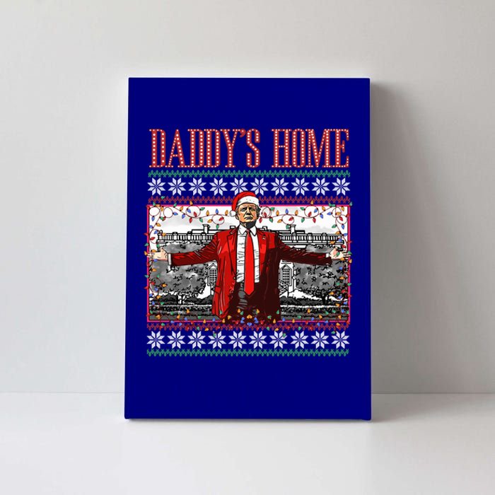 Funny DaddyS Home Trump Ugly Christmas Xmas Pajamas Cool Gift Canvas