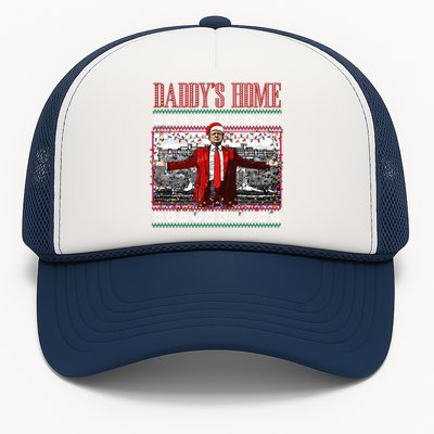 Funny DaddyS Home Trump Ugly Christmas Xmas Pajamas Cool Gift Trucker Hat