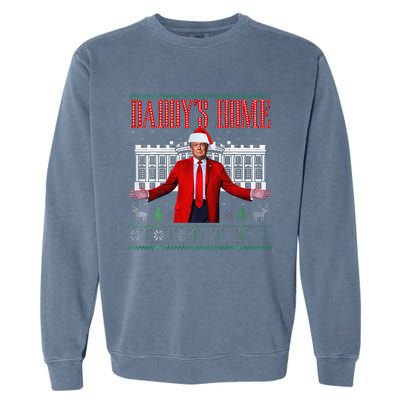 Funny DaddyS Home Trump Christmas Xmas Pajamas Garment-Dyed Sweatshirt