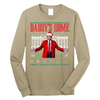 Funny DaddyS Home Trump Christmas Xmas Pajamas Long Sleeve Shirt