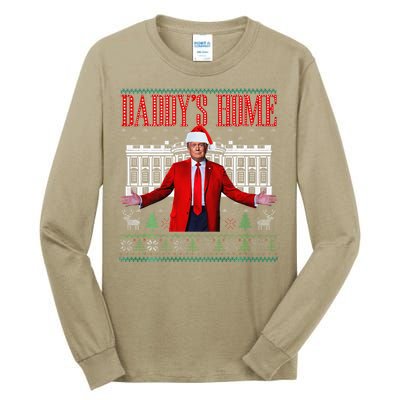 Funny DaddyS Home Trump Christmas Xmas Pajamas Tall Long Sleeve T-Shirt